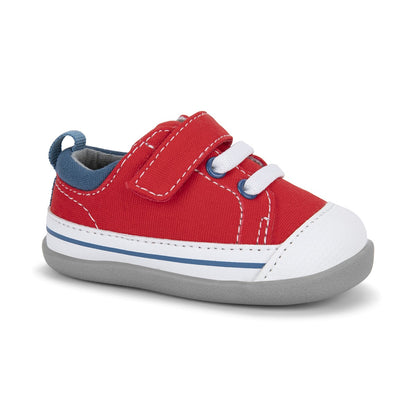 See Kai Run, Stevie II First Walker Sneakers for Infants, Red/Blue, 4 M Infant