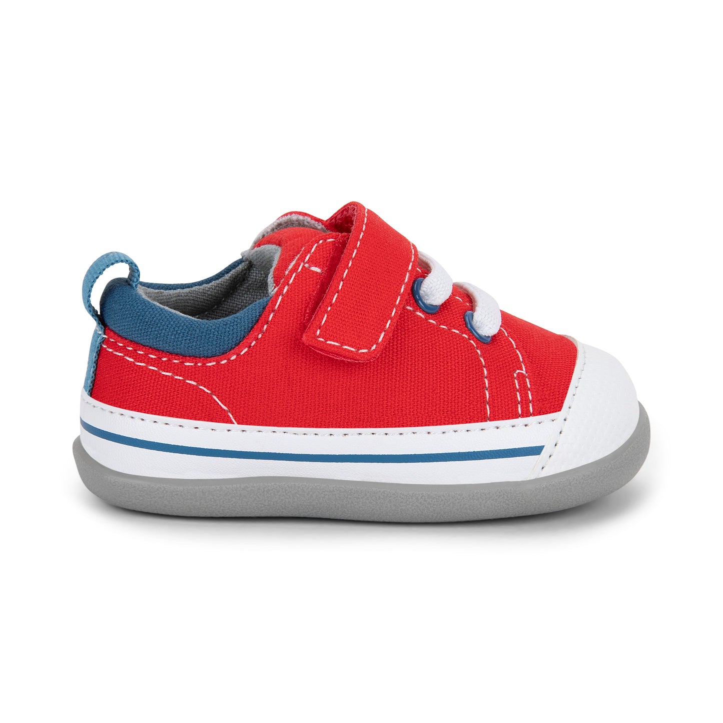 See Kai Run, Stevie II First Walker Sneakers for Infants, Red/Blue, 4 M Infant