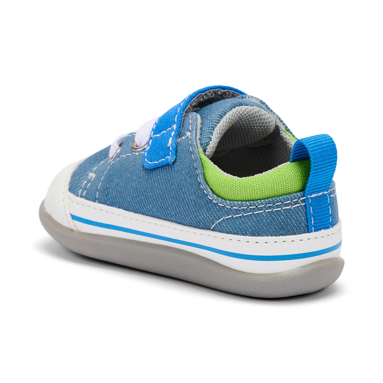 See Kai Run - Stevie II First Walker Shoe for Infants, Light Blue Denim, 3