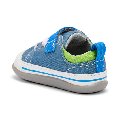 See Kai Run - Stevie II First Walker Shoe for Infants, Light Blue Denim, 3
