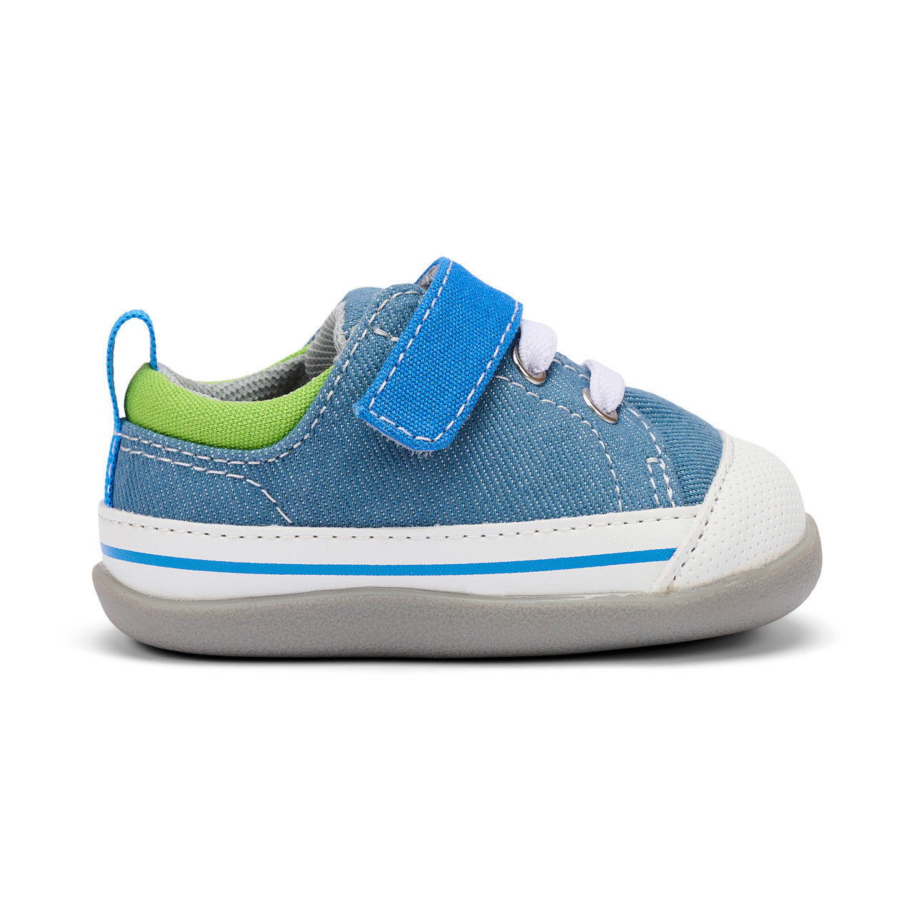 See Kai Run - Stevie II First Walker Shoe for Infants, Light Blue Denim, 3