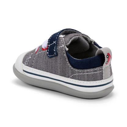 See Kai Run - Stevie II Sneaker for Little Kids, Gray Denim, Infant 5