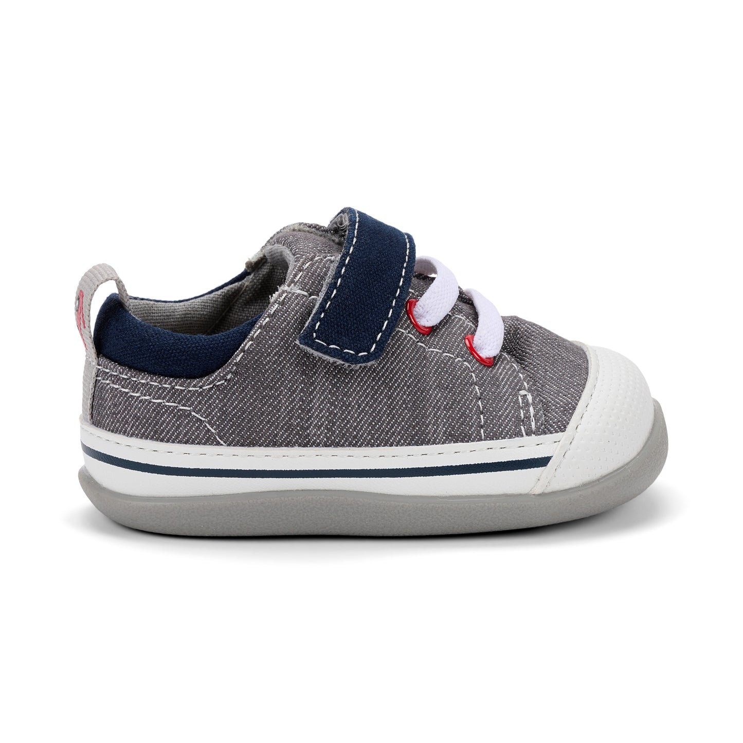 See Kai Run - Stevie II Sneaker for Little Kids, Gray Denim, Infant 5