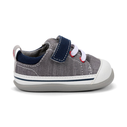 See Kai Run - Stevie II Sneaker for Little Kids, Gray Denim, Infant 5