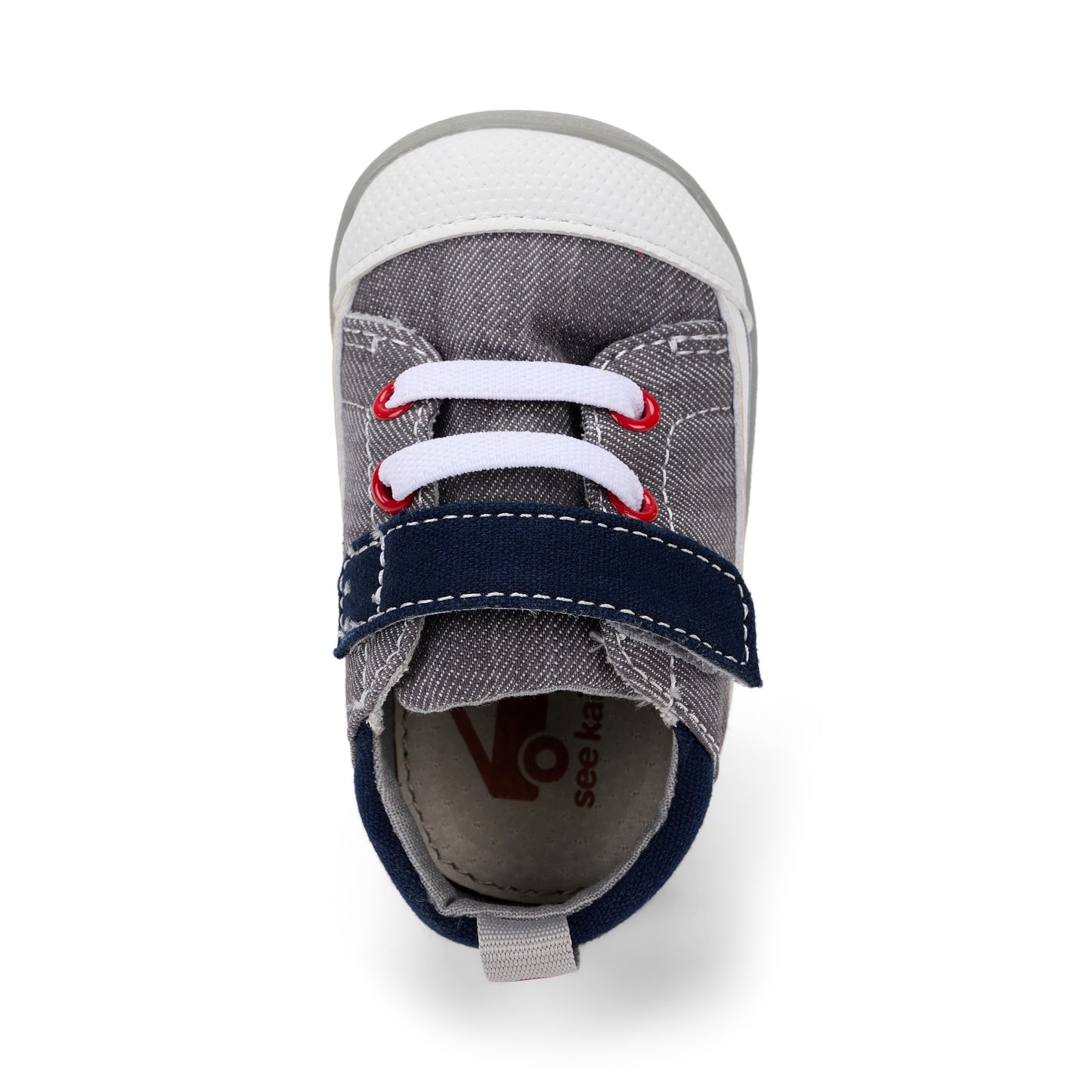 See Kai Run - Stevie II Sneaker for Little Kids, Gray Denim, Infant 5