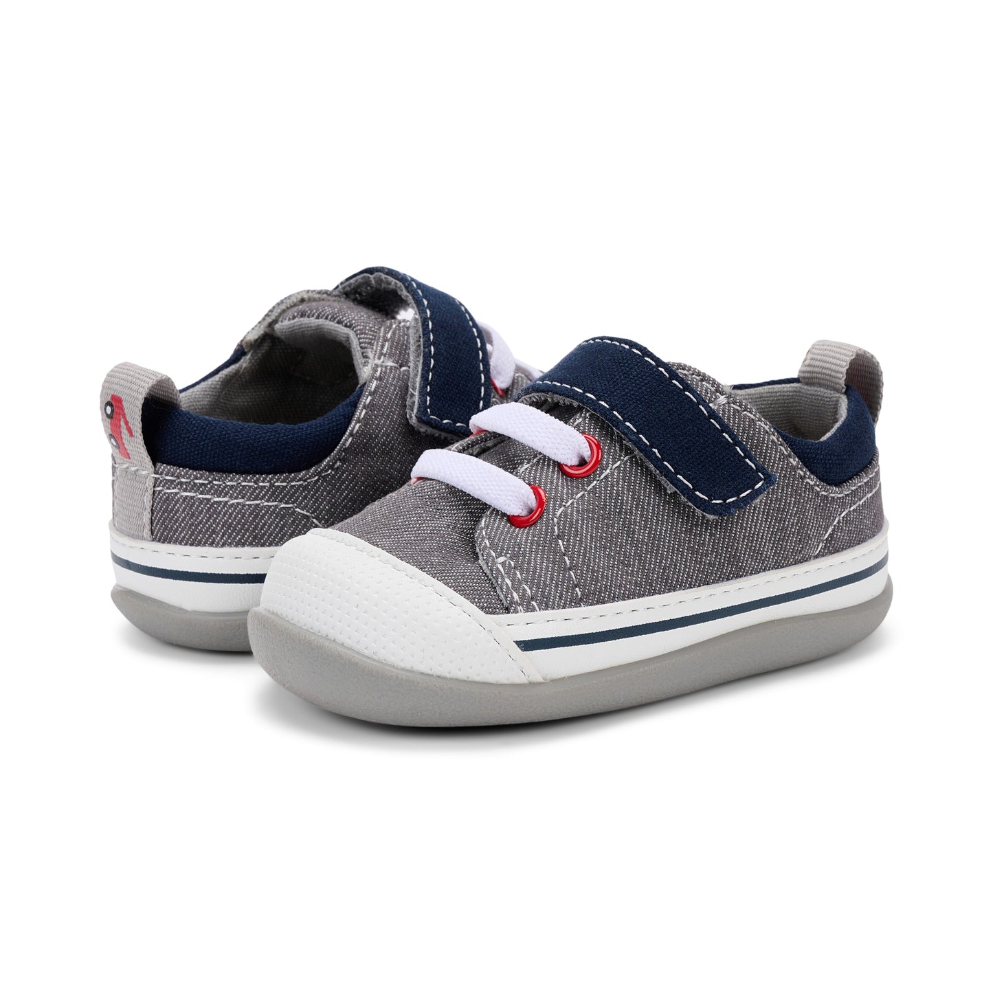 See Kai Run - Stevie II Sneaker for Little Kids, Gray Denim, Infant 5