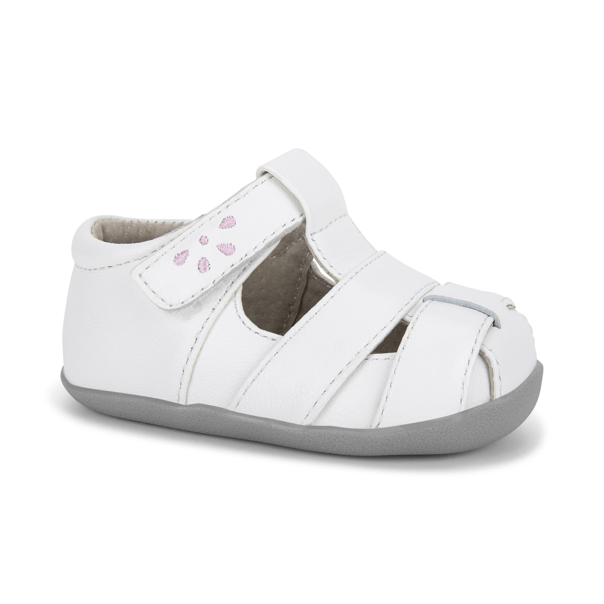 See Kai Run, Brook III Sandals for Infants, White/Pink, 4