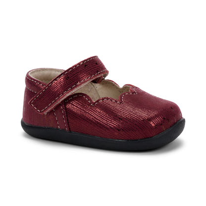 See Kai Run - Susie Mary Jane Shoe forInfants, Burgundy Metallic, Infant 5