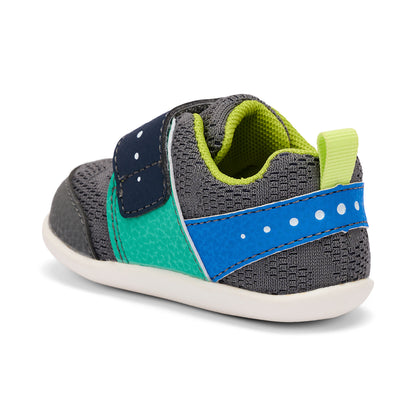 See Kai Run - Ryder II First Walker Shoe for Infants, Gray/Multi, 6