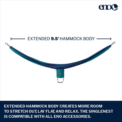 ENO, Eagles Nest Outfitters DoubleNest Lightweight Camping Hammock, 1 to 2 Person, Charcoal/Black