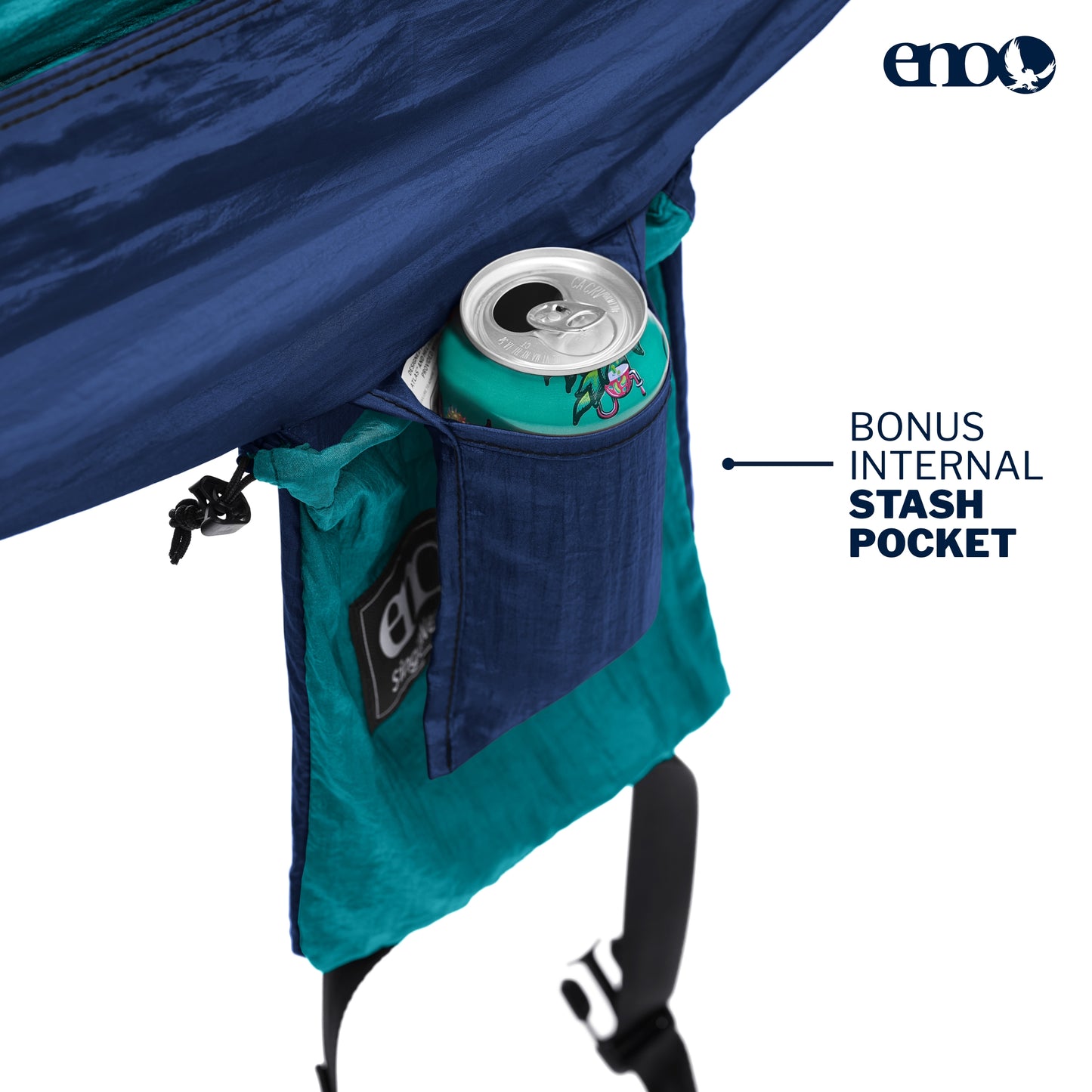 ENO, Eagles Nest Outfitters DoubleNest Lightweight Camping Hammock, 1 to 2 Person, Charcoal/Black