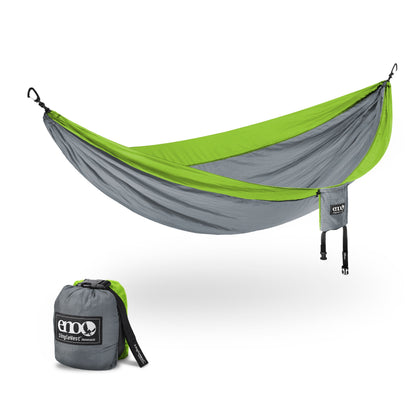 ENO, Eagles Nest Outfitters DoubleNest Lightweight Camping Hammock, 1 to 2 Person, Seafoam/Grey