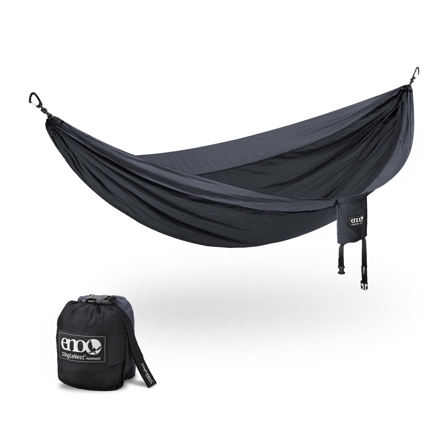 ENO, Eagles Nest Outfitters SingleNest Lightweight Camping Hammock, Black/Charcoal