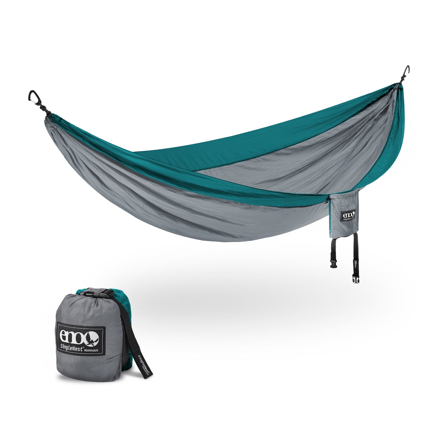 ENO, Eagles Nest Outfitters DoubleNest Lightweight Camping Hammock, 1 to 2 Person, Aqua/Sapphire/Amber