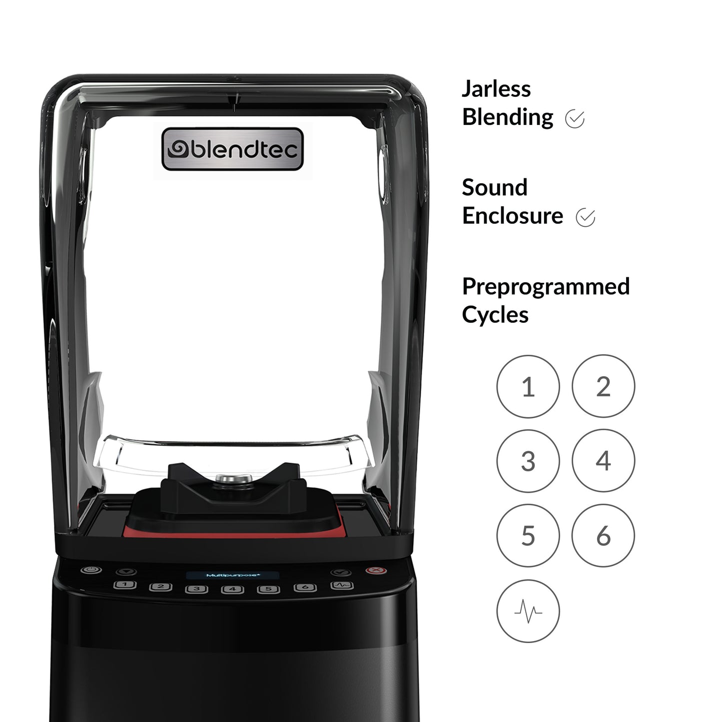 Blendtec Stealth Nitro X, Brushless, Commercial Blender, Sound Enclosure, Jarless Blending - Black