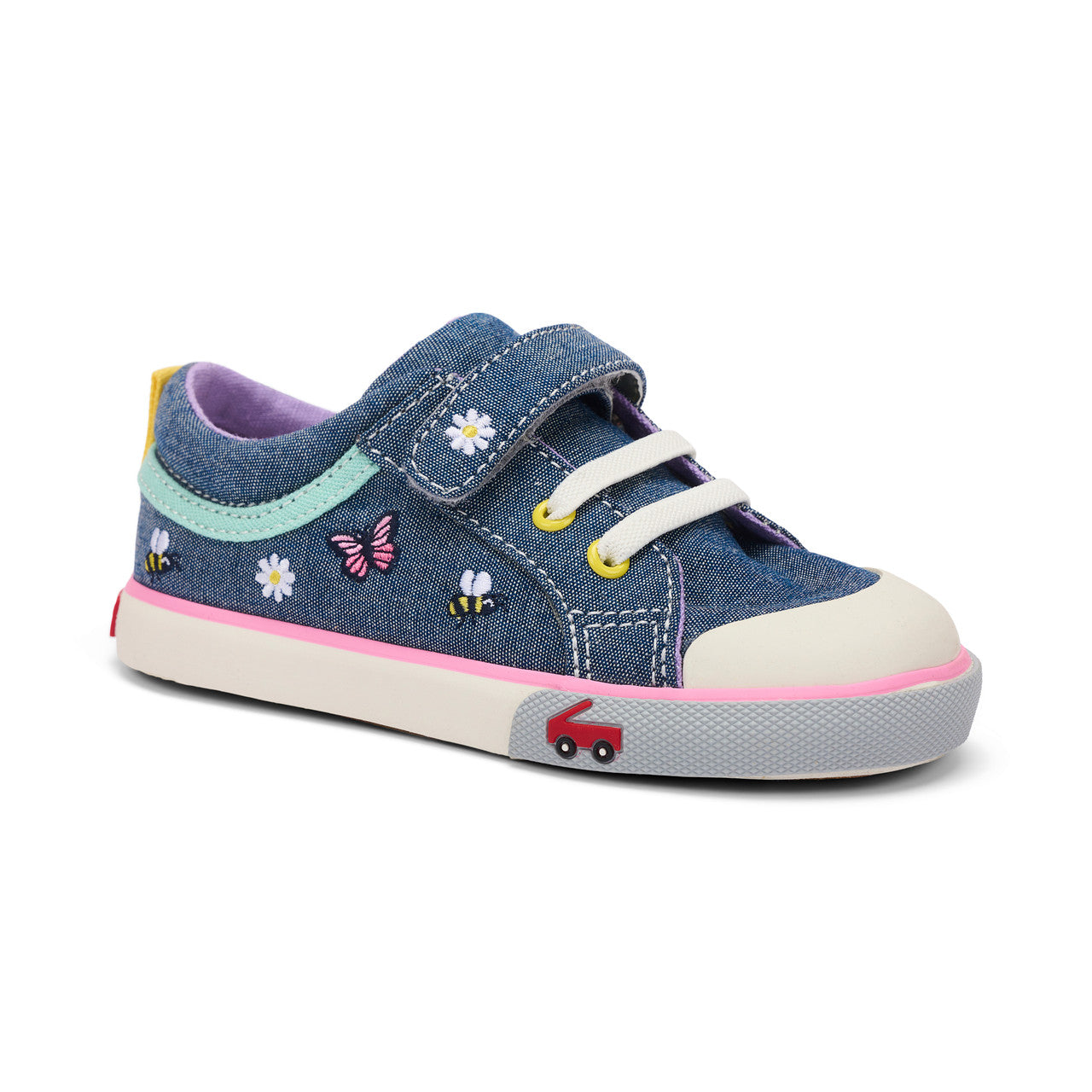 See Kai Run - Kristin Sneaker for Toddlers, Chambray Garden, 10