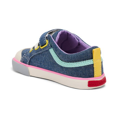 See Kai Run - Kristin Sneaker for Toddlers, Chambray Garden, 10