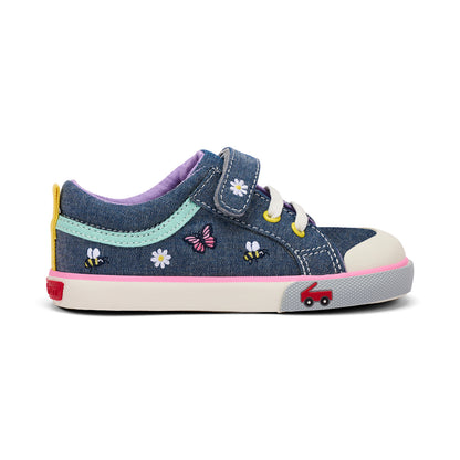 See Kai Run - Kristin Sneaker for Toddlers, Chambray Garden, 10