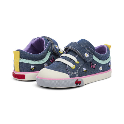 See Kai Run - Kristin Sneaker for Little Kids, Chambray Garden, 13.5