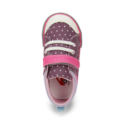 See Kai Run, Kristin Sneakers for Kids, Purple/Dots, 12