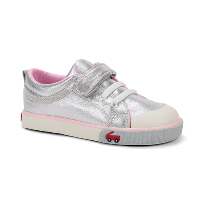 See Kai Run - Kristin Sneaker for Little Kids, Silver/Pink, Little Kid 12