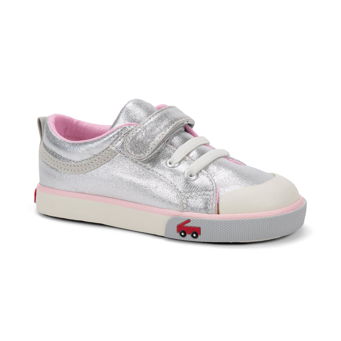 See Kai Run - Kristin Sneaker for Little Kids, Silver/Pink, Toddler 9