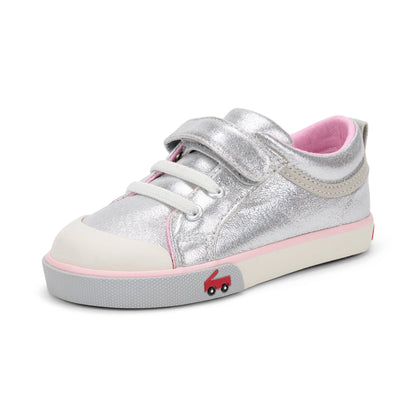 See Kai Run - Kristin Sneaker for Little Kids, Silver/Pink, Little Kid 12