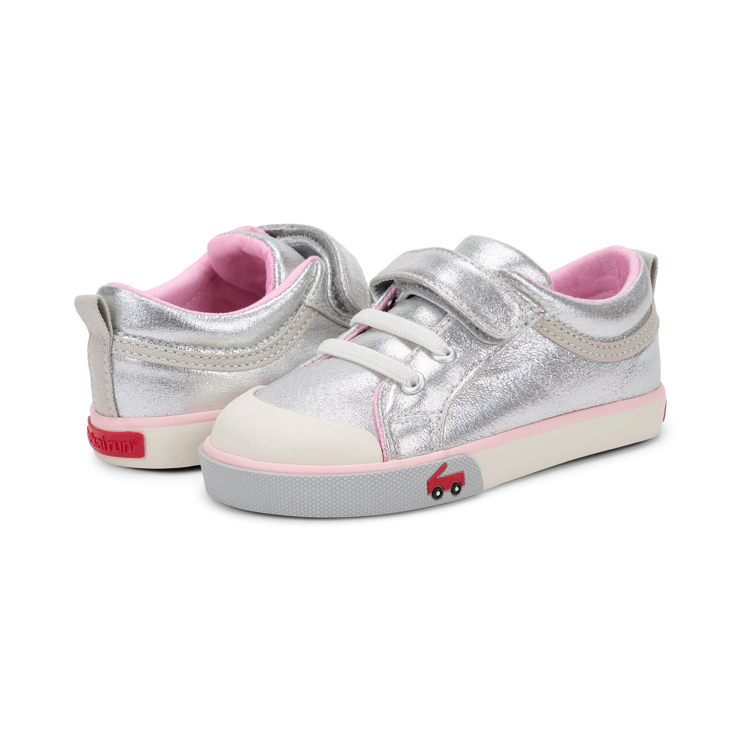 See Kai Run - Kristin Sneaker for Little Kids, Silver/Pink, Toddler 6