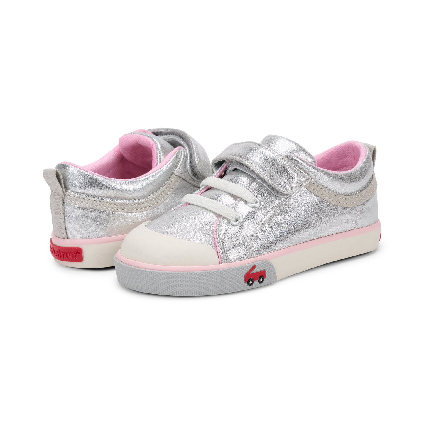 See Kai Run - Kristin Sneaker for Little Kids, Silver/Pink, Little Kid 1.5Y