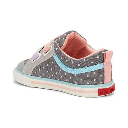 See Kai Run, Robyne Sneakers for Kids, Gray Denim, 4 M US Toddler