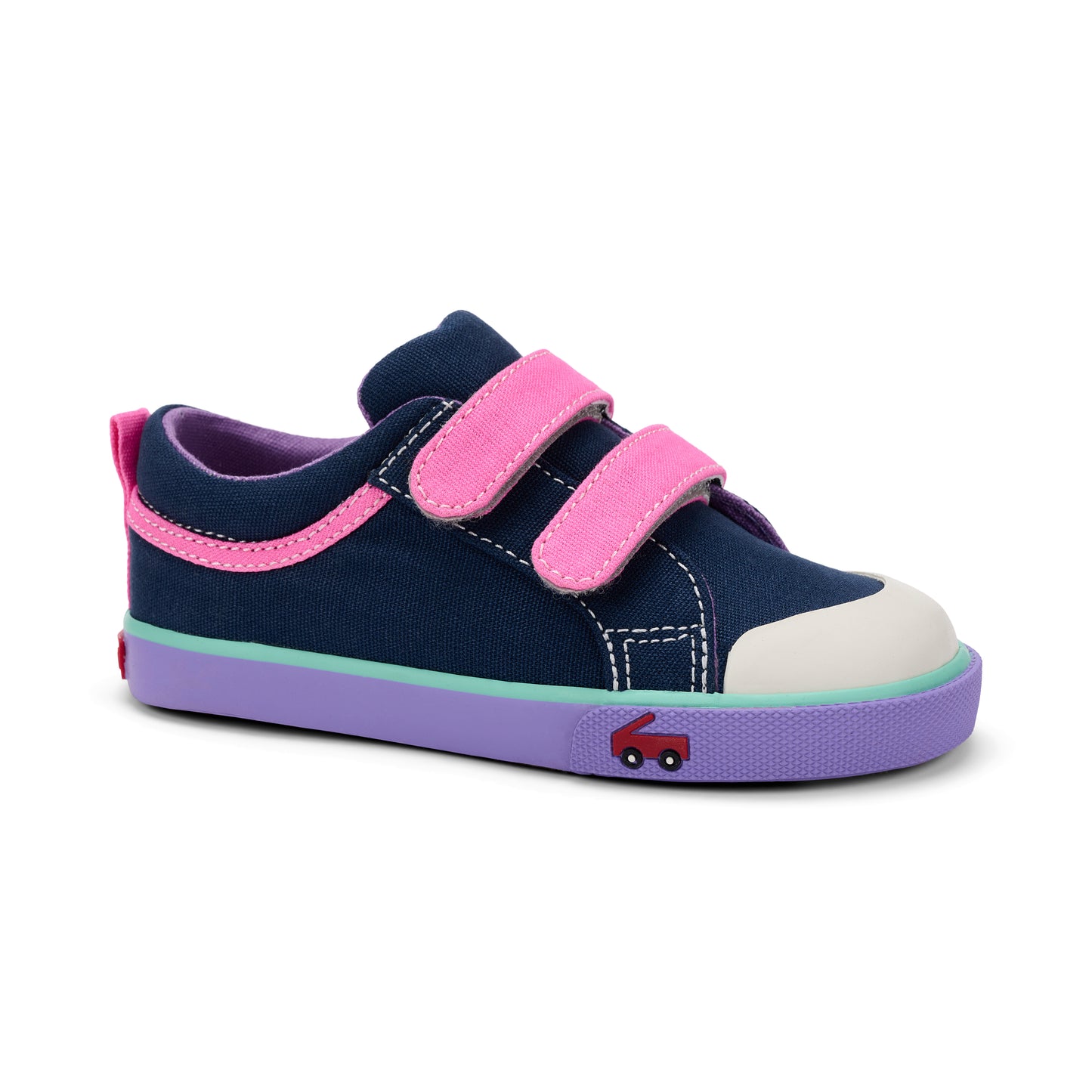 See Kai Run - Robyne Sneaker for Little Kids, Navy/Hot Pink, Toddler 6