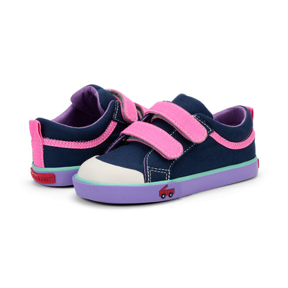 See Kai Run - Robyne Sneaker for Little Kids, Navy/Hot Pink, Little Kid 13.5