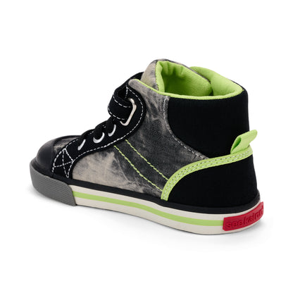 See Kai Run - Dane High-Top Sneaker for Little Kids, Black Tie Dye, Toddler 4