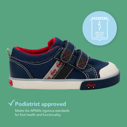 See Kai Run - Russell Sneaker for Little Kids, Navy/Black, Toddler 5