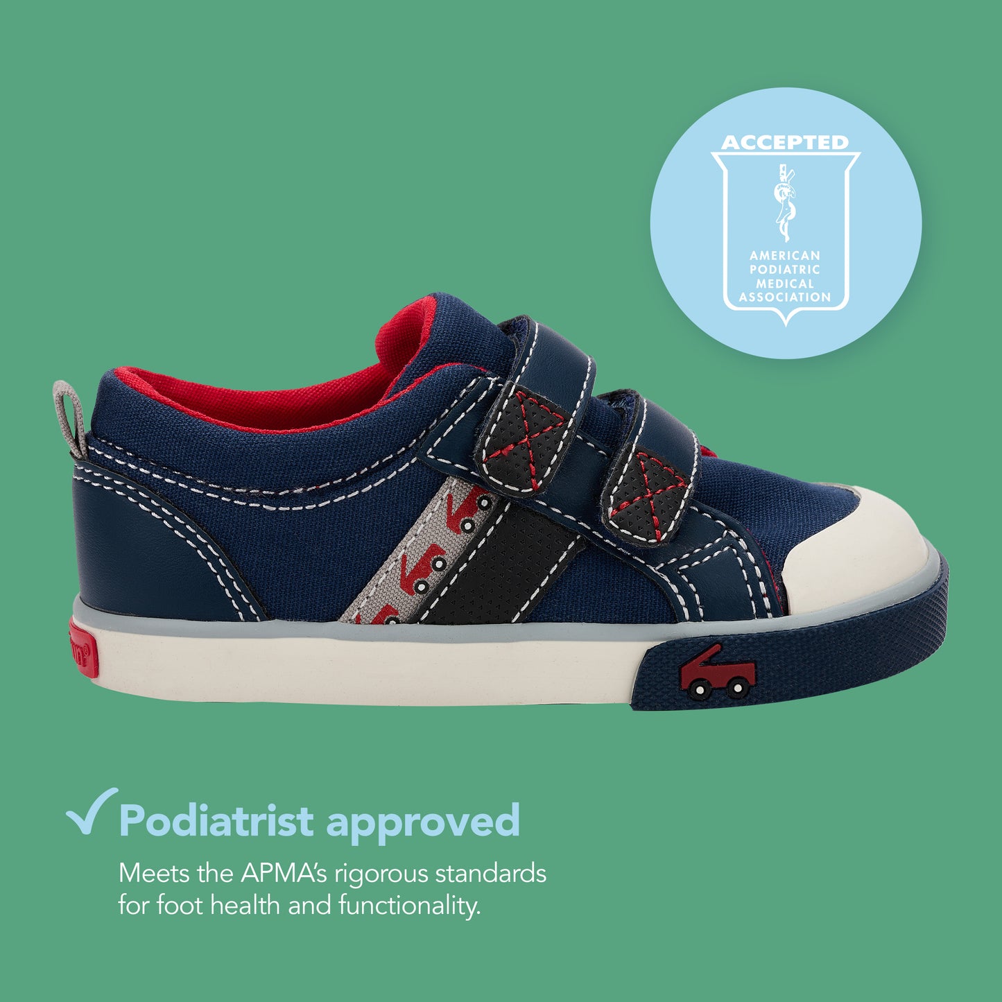 See Kai Run - Russell Sneaker for Little Kids, Navy/Black, Toddler 4