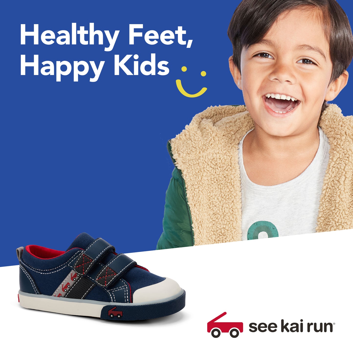 See Kai Run - Russell Sneaker for Little Kids, Navy/Black, Toddler 4