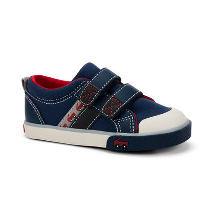 See Kai Run - Russell Sneaker for Little Kids, Navy/Black, Toddler 4