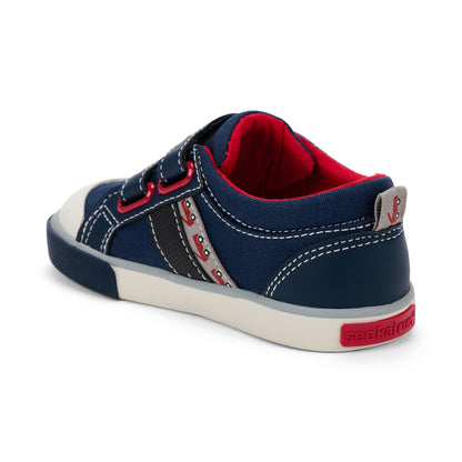 See Kai Run - Russell Sneaker for Little Kids, Navy/Black, Toddler 4