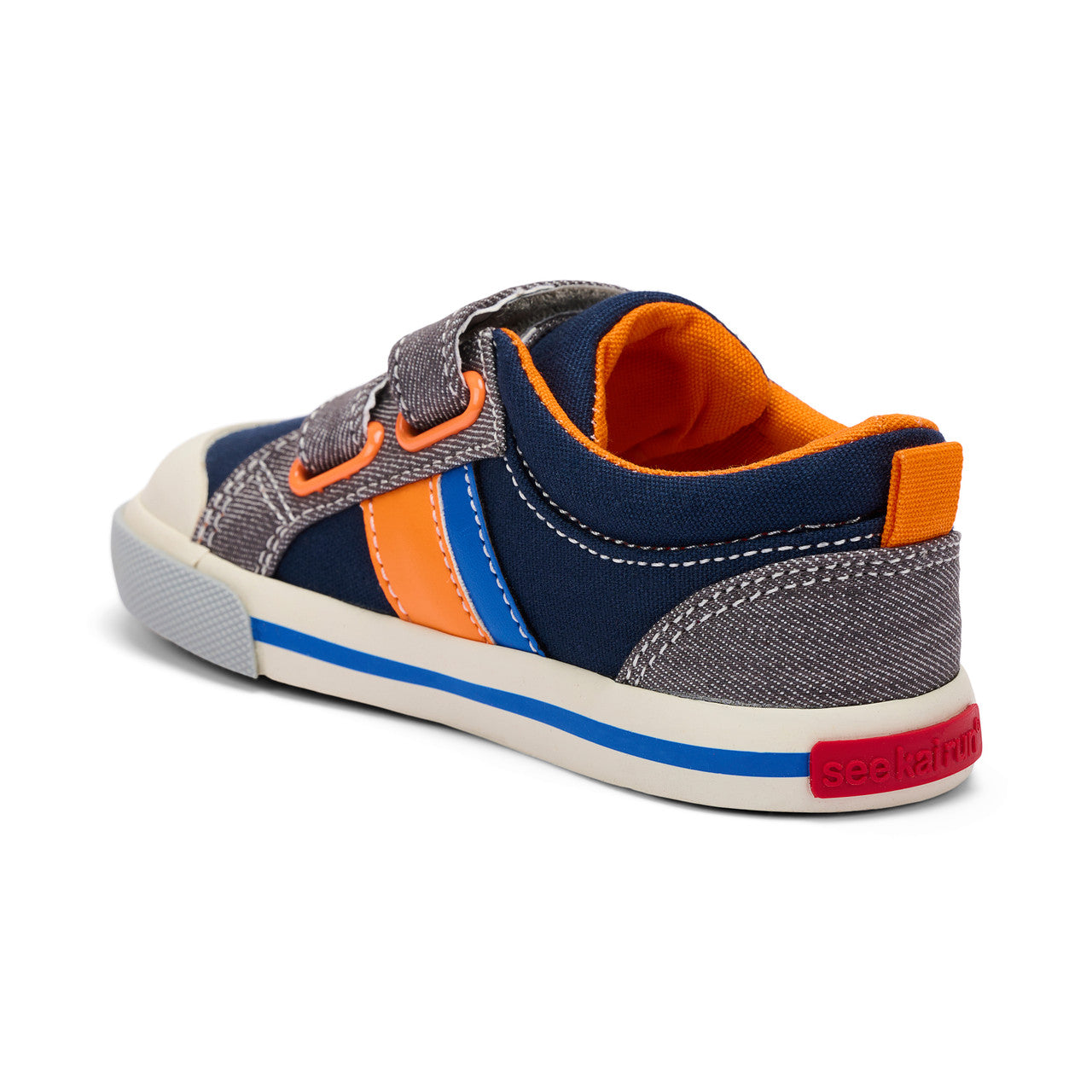 See Kai Run - Russell Sneaker for Little Kids, Navy/Gray Denim, 13
