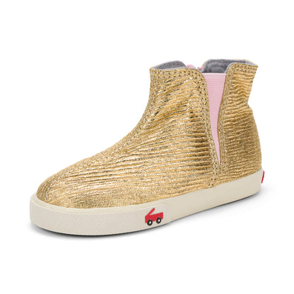 See Kai Run - Keegan Chelsea Boot for Little Kids, Gold Shine, Toddler 4