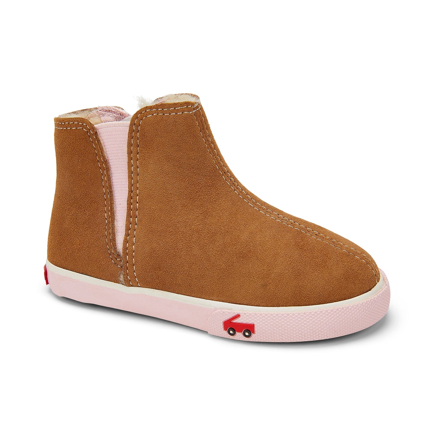 See Kai Run, Kassidy Chelsea Boot for Kids, Brown Shearling, 8