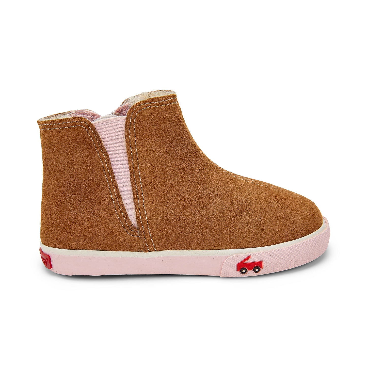 See Kai Run, Kassidy Chelsea Boot for Kids, Brown Shearling, 5