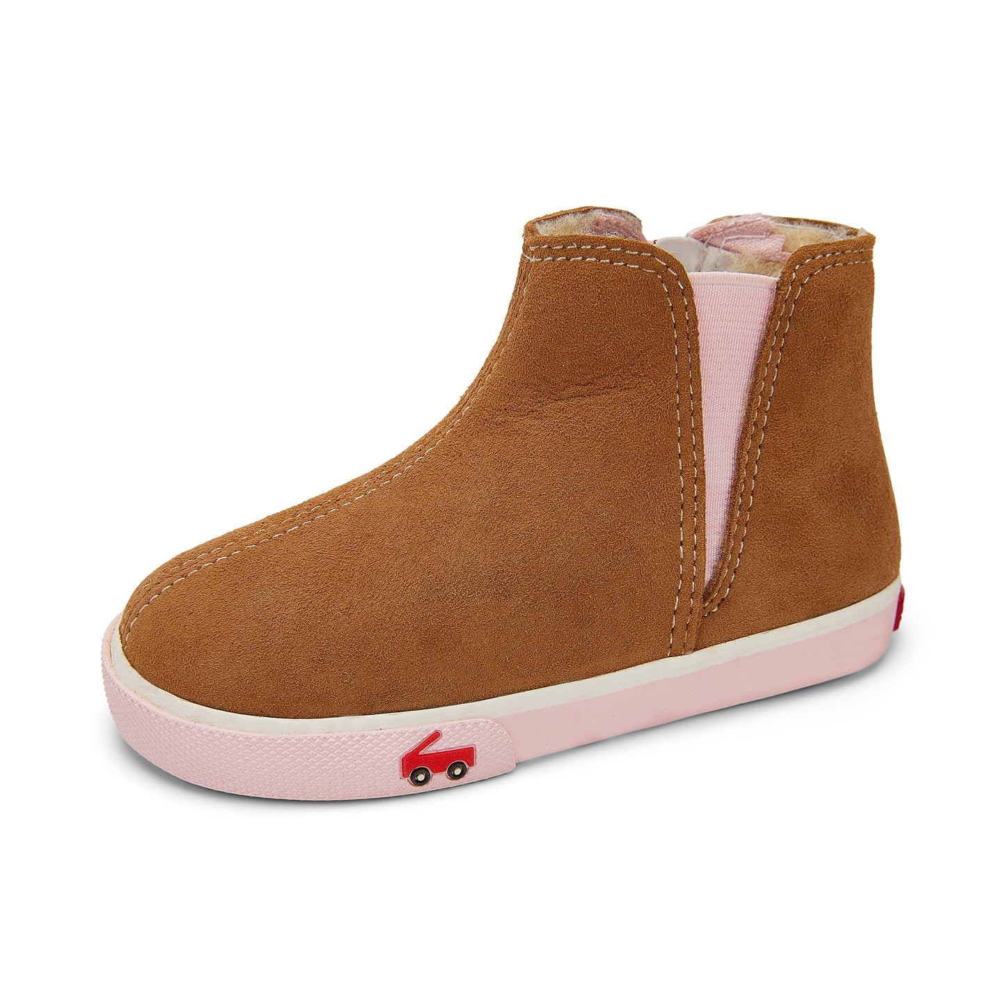 See Kai Run, Kassidy Chelsea Boot for Kids, Brown Shearling, 5