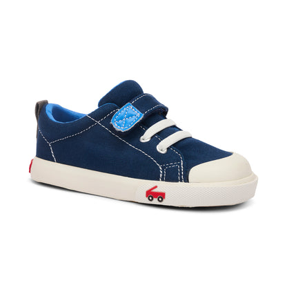 See Kai Run - Stevie II Sneaker for Little Kids, Navy Canvas, 13.5