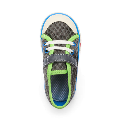 See Kai Run - Saylor Water Shoe for Toddlers, Gray/Lime, 4