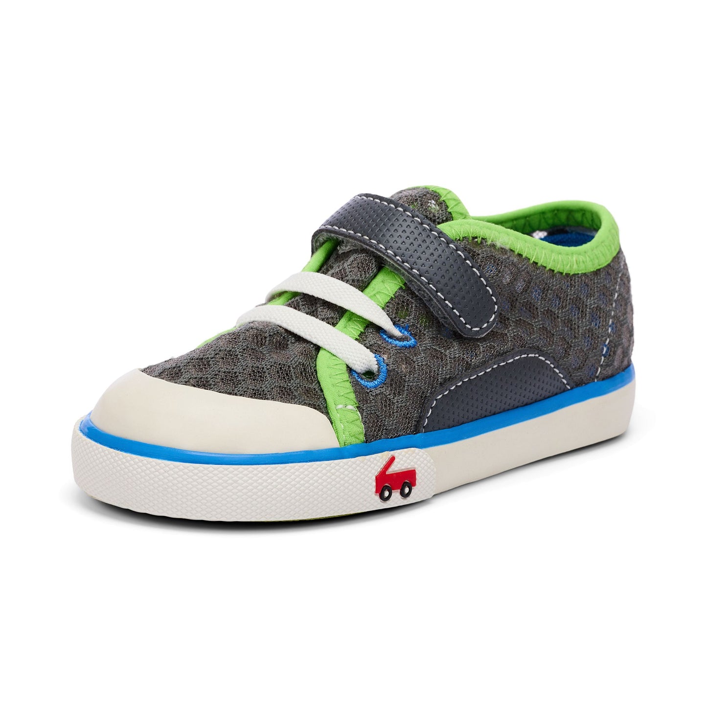 See Kai Run - Saylor Water Shoe for Little Kids, Gray/Lime, 13