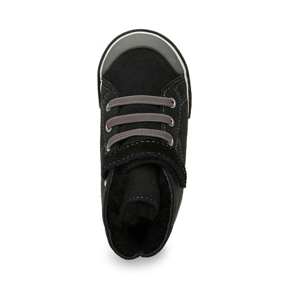 See Kai Run, Devon High Top Sneakers for Kids, Black Shearling, 10