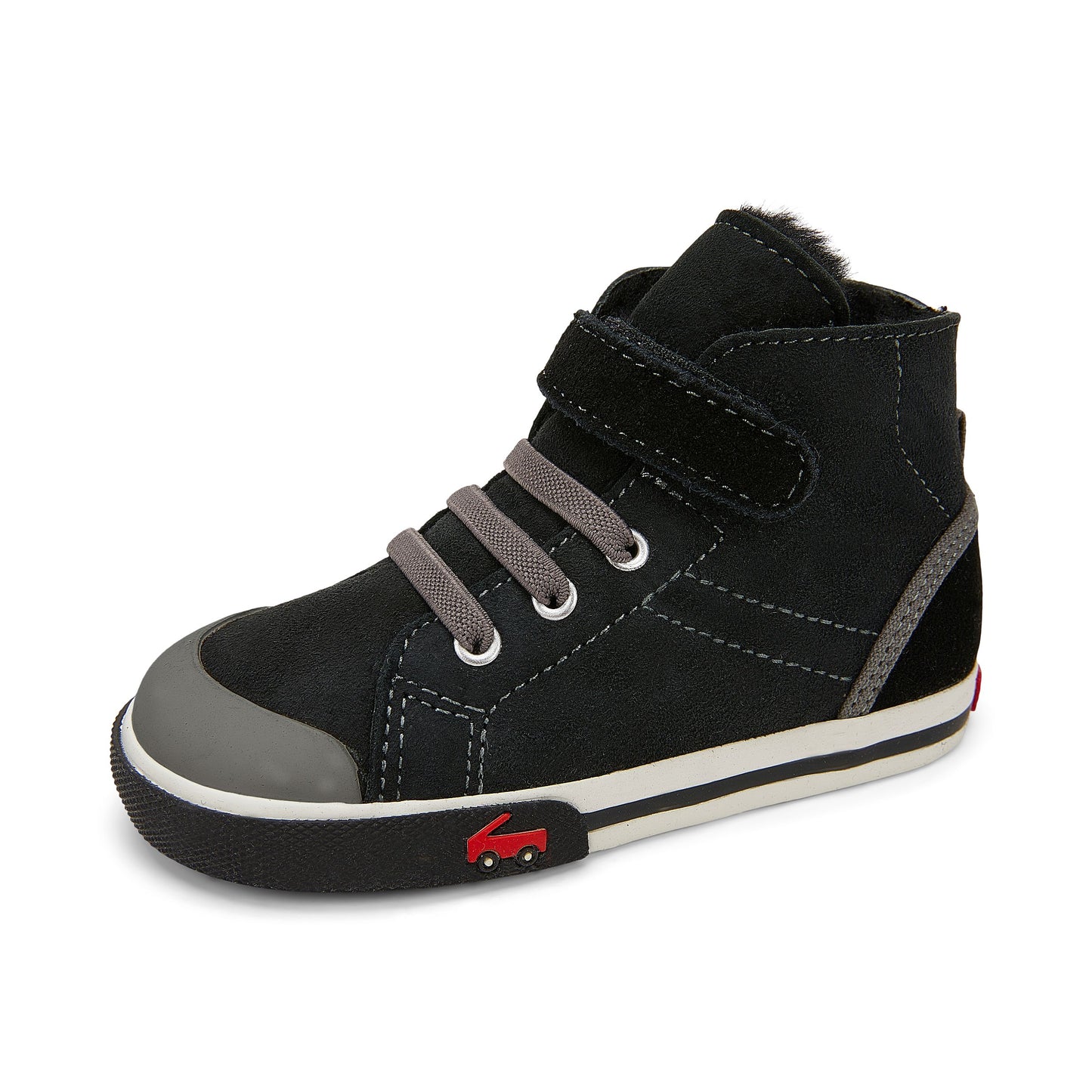 See Kai Run, Devon High Top Sneakers for Kids, Black Shearling, 10