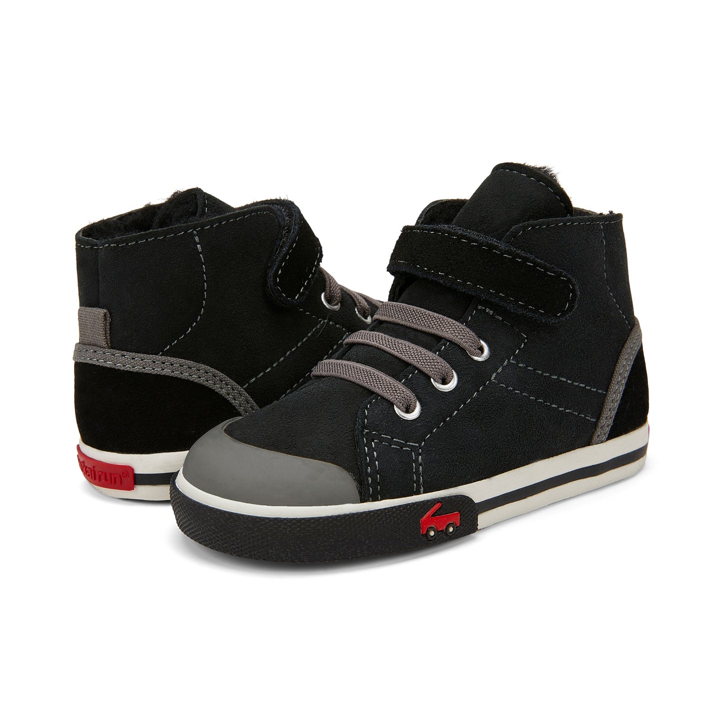 See Kai Run, Devon High Top Sneakers for Kids, Black Shearling, 10