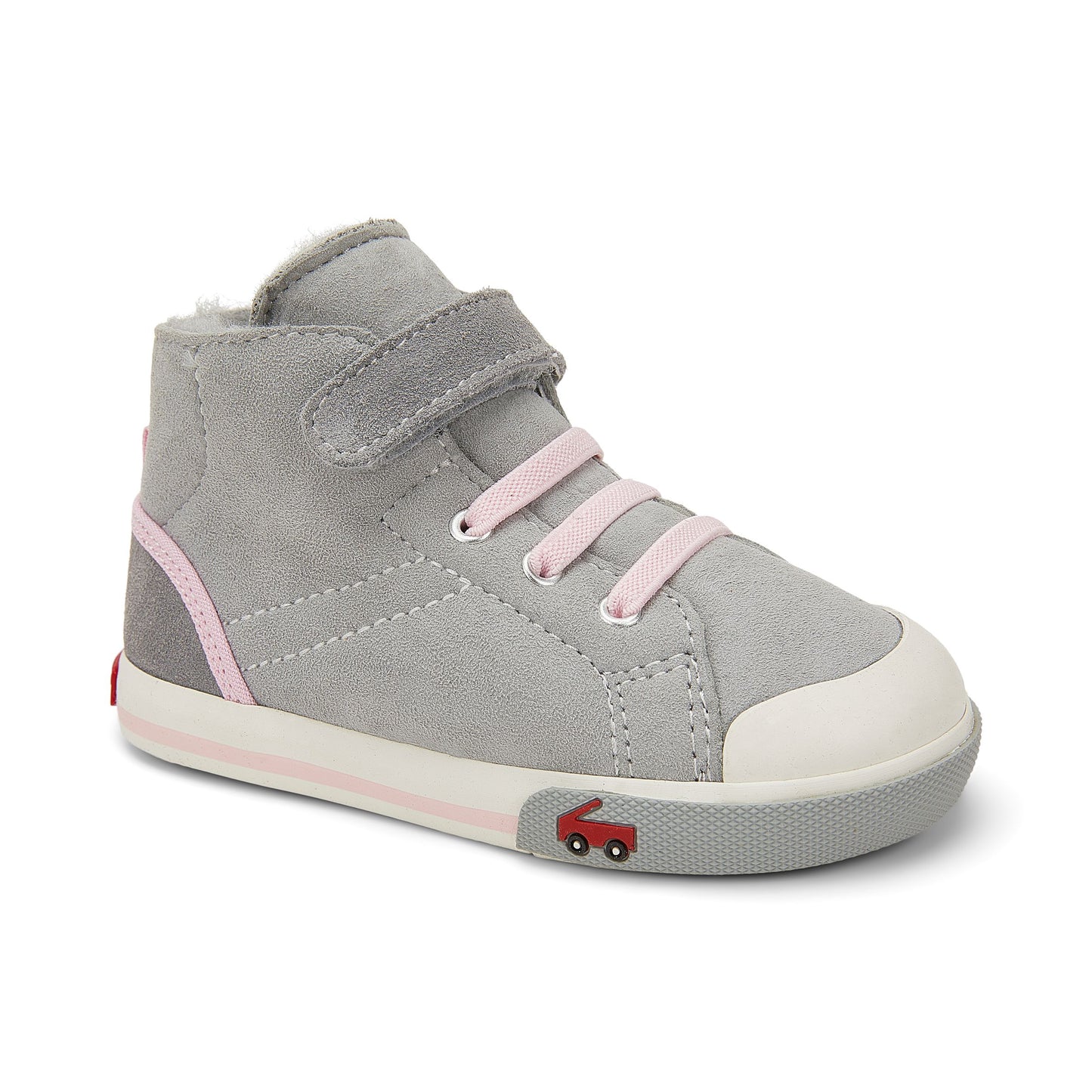 See Kai Run, Devon High Top Sneakers for Kids, Gray Shearling, 10